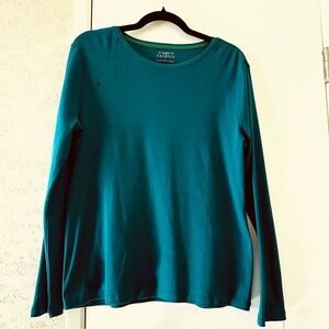 Talbots Teal Top -Large- Long Sleeve Top NEW